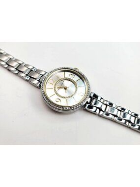 Anne Klein Watch Swarovski Crystal Silver Tone Fashion Rhinestone Womans VL801